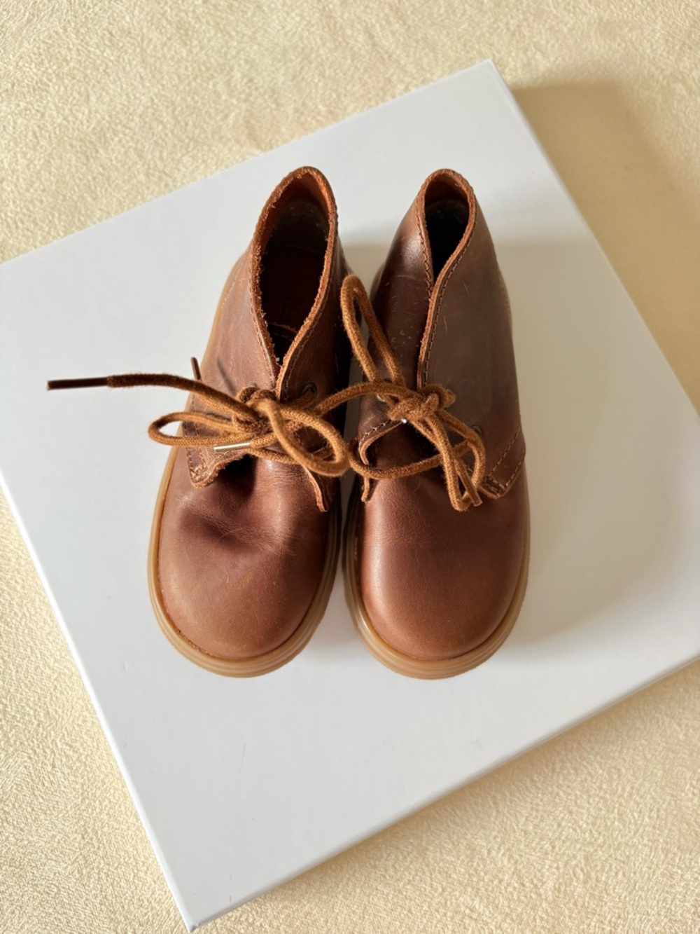 MINI | ZARA Kids Leather Lace-Up Desert Boots | Brown | EU 23